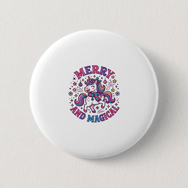 Unicorn Merry and Magical Button (Front)