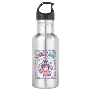 Unicorn Messy Bun Unicorn Mom Retro Style Graphic  Stainless Steel Water Bottle