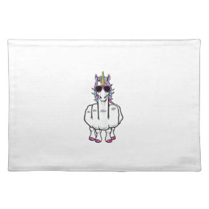 Unicorn Middle Finger Funny Magical Offensive Rude Cloth Placemat