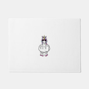 Unicorn Middle Finger Funny Magical Offensive Rude Doormat