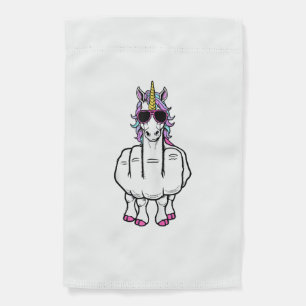 Unicorn Middle Finger Funny Magical Offensive Rude Garden Flag