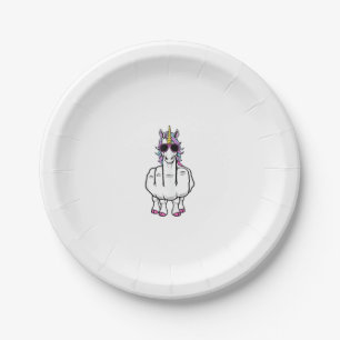Unicorn Middle Finger Funny Magical Offensive Rude Paper Plates
