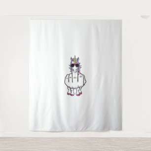 Unicorn Middle Finger Funny Magical Offensive Rude Tapestry