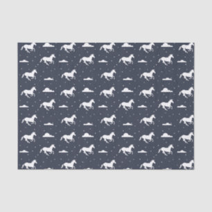 Unicorn Midnight Sky Pattern Blue Tissue Paper