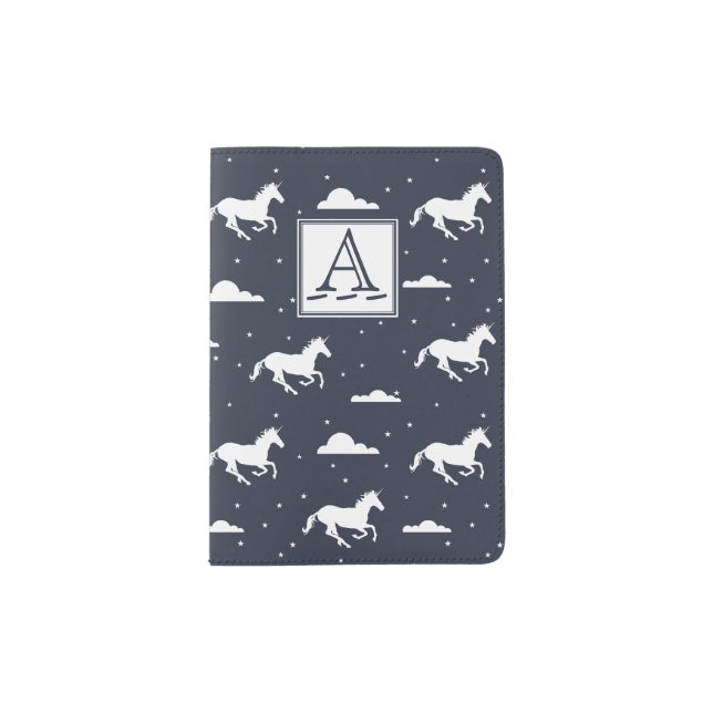 Unicorn Midnight Sky Pattern Passport Holder (Front)