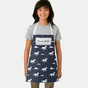 Unicorn Midnight Sky Pattern Personalised Apron