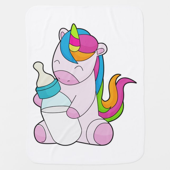 Unicorn Milk bottle Baby Blanket (Front)