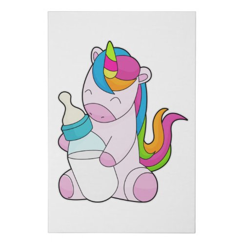 Unicorn Milk bottle Faux Canvas Print