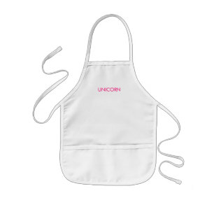 "Unicorn" minimalist hot pink fuchsia letters Kids' Apron
