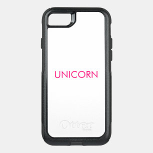 "Unicorn" minimalist hot pink fuchsia letters OtterBox Commuter iPhone SE/8/7 Case
