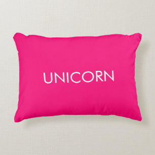 "Unicorn" minimalist hot pink fuchsia white Accent Pillow