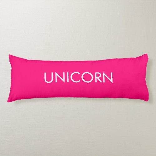 Unicorn minimalist hot pink fuchsia white Body Pillow