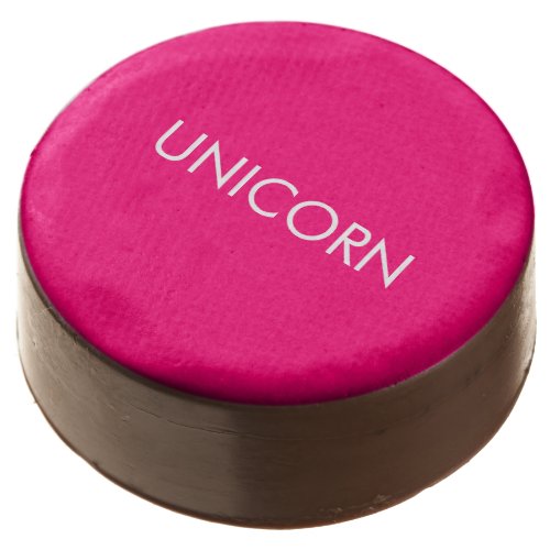 Unicorn minimalist hot pink fuchsia white Chocolate Covered Oreo