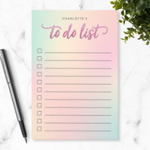 Unicorn Mix Pattern Faux Pink Glitter To Do List