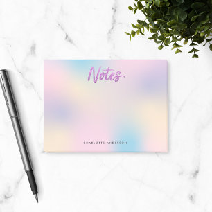 Unicorn Mix Pattern Faux Purple Glitter Post-it Notes