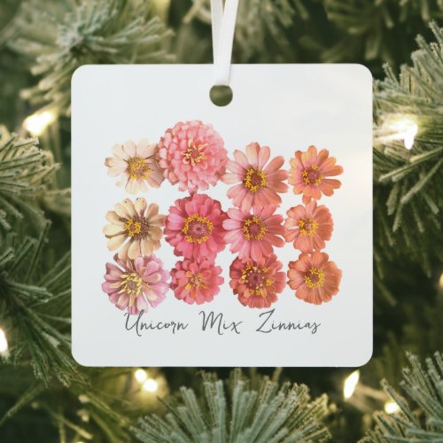Unicorn Mix Zinnia Collage Ornament