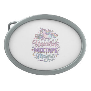 Unicorn Mixtape Magic Adorable Sticker and Shirt D Belt Buckle