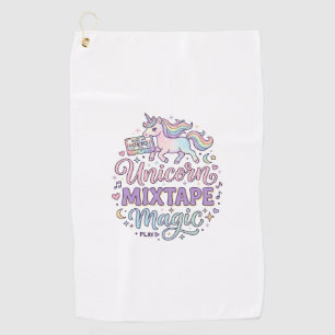 Unicorn Mixtape Magic Adorable Sticker and Shirt D Golf Towel