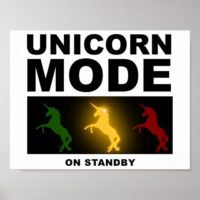 Unicorn Mode Standby Funny Poster (Front)