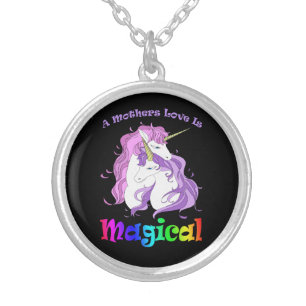 Unicorn Mom A Mothers Love Is Magical Silver Plated Necklace
