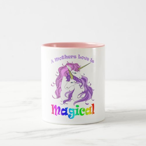 Unicorn Mom A Mothers Love Is Magical Two_Tone Coffee Mug
