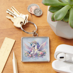 Unicorn Mom & Child Keychain