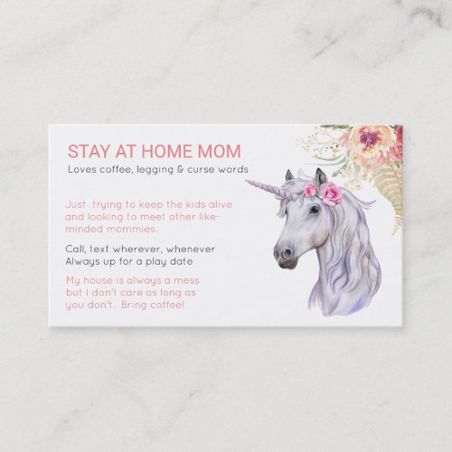 Unicorn Mom Friend _ Playground Business Card