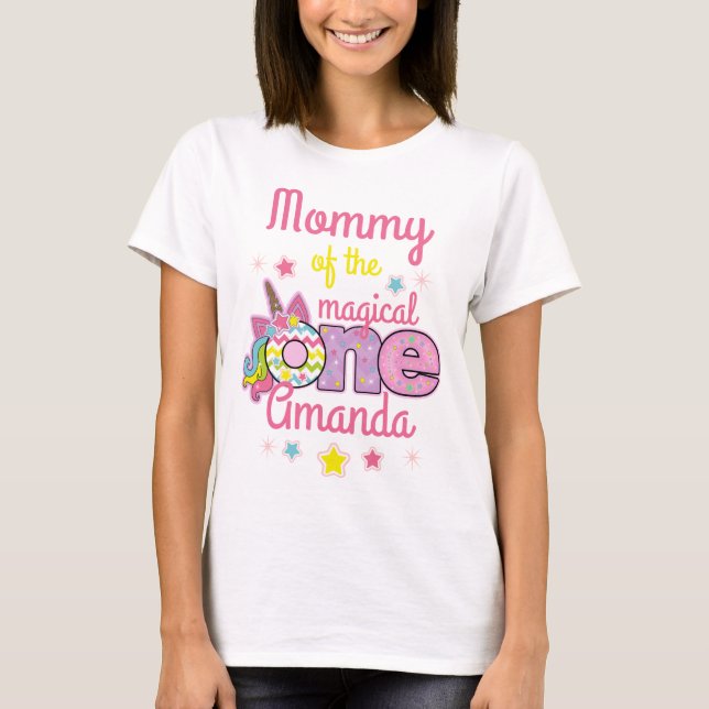 Unicorn Mommy of the one magical birthday Shirt  (Front)
