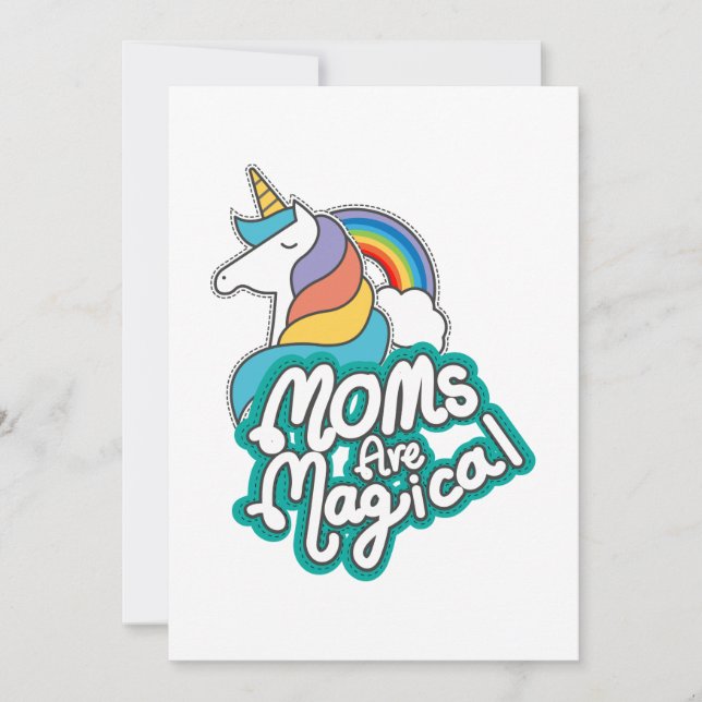 Unicorn Moms Are Magical Mothers Day Gifts Card (Front)