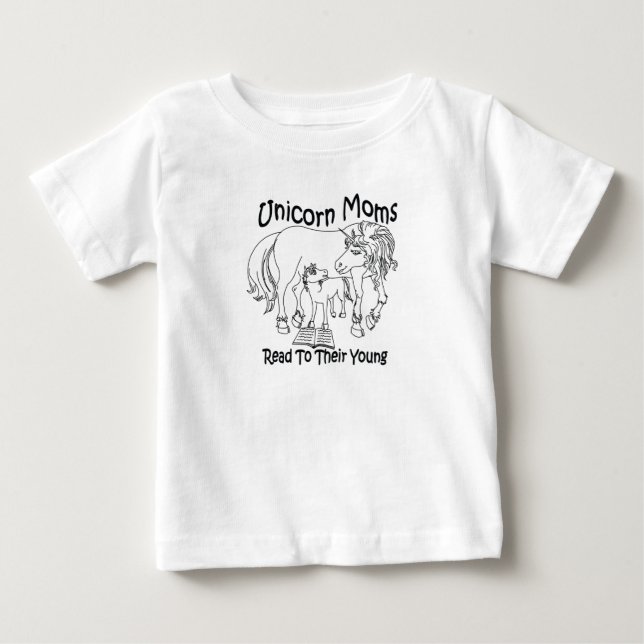 Unicorn Moms Read To Their Young - Baby T-Shirt (Front)