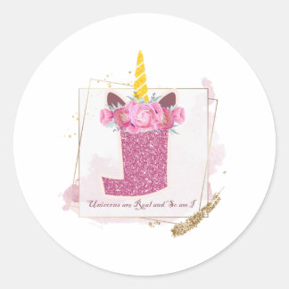 Unicorn Monogram J Custom Stickers