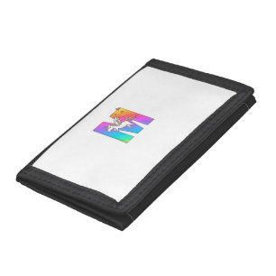 Unicorn Monogram Letter M Initial Cute Girls Birth Tri-fold Wallet