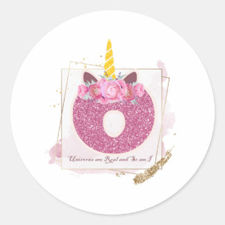 Unicorn Monogram O Custom Stickers