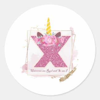Unicorn Monogram X Custom Stickers