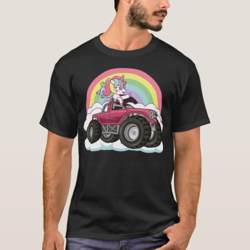 Unicorn Monster Truck Magical Horn Pony fantasy  T_Shirt