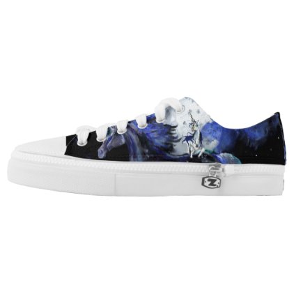 Unicorn Moon and Sea with Dark Clouds Low-Top Sneakers