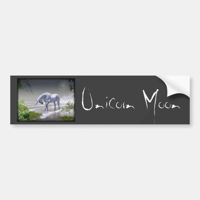 Unicorn Moon Bumper Sticker (Front)