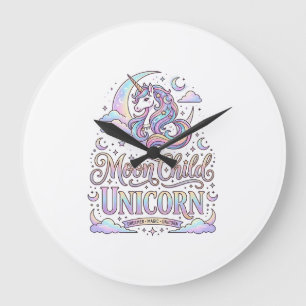 Unicorn Moon Child Unicorn Original Zazzle Design_ Large Clock