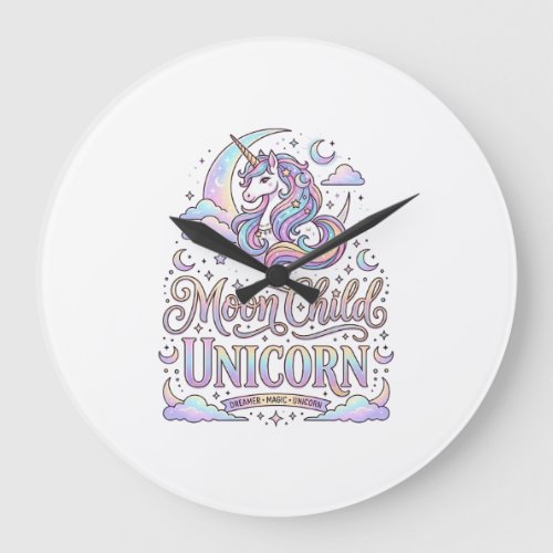 Unicorn Moon Child Unicorn Original Zazzle Design_ Large Clock