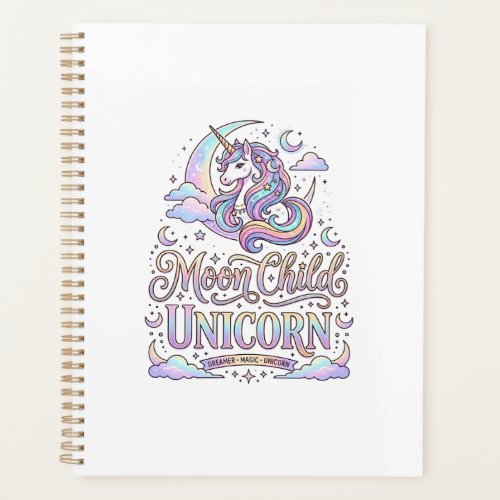 Unicorn Moon Child Unicorn Original Zazzle Design_ Planner