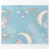 Unicorn Moon Christmas Wrapping Paper (Flat)