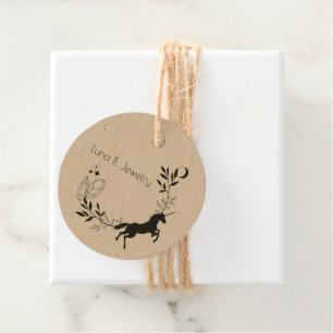 Unicorn, Moon & Crystals Dainty Jewelry Packaging Favor Tags