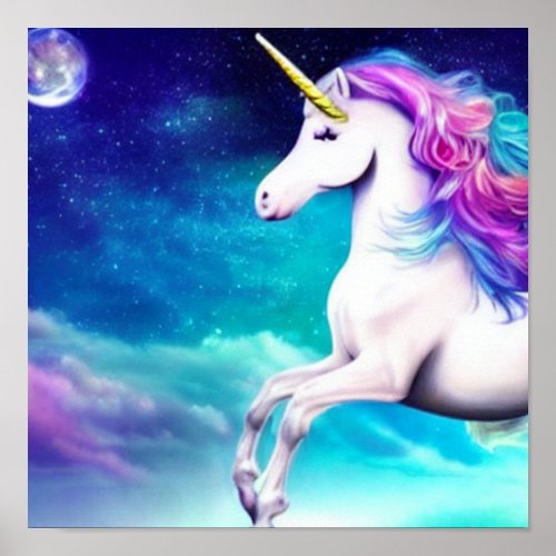 Unicorn  Moon _ Dream Fantasy Art  Poster