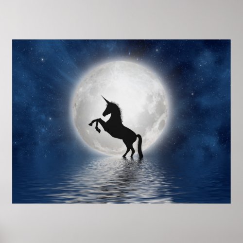 Unicorn Moon Fantasy  Poster