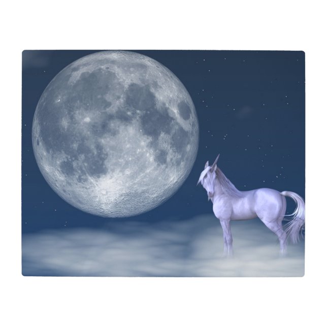 Unicorn Moon Magic Metal Print (Front)