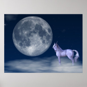Unicorn Moon Magic Wall Art Poster Print