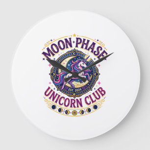 Unicorn Moon Phase Unicorn Club Commercial Shirt G Large Clock