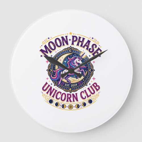 Unicorn Moon Phase Unicorn Club Commercial Shirt G Large Clock