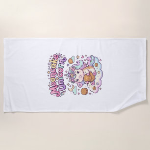 Unicorn Mooncake Unicorn Charming Apparel Graphic_ Beach Towel