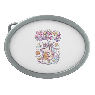 Unicorn Mooncake Unicorn Charming Apparel Graphic_ Belt Buckle
